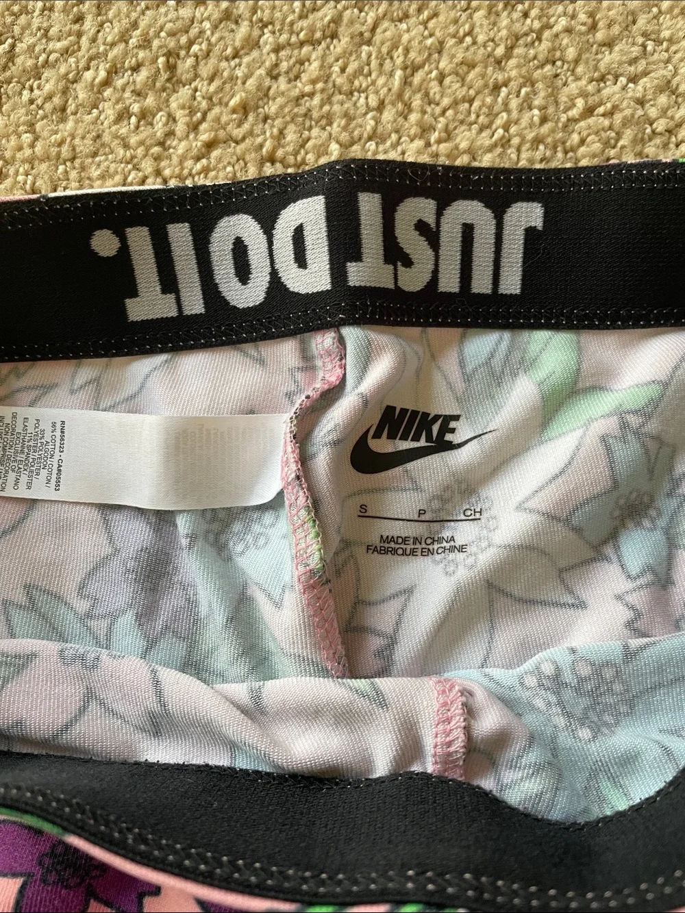 Nike Pink Floral Print womens Leggings